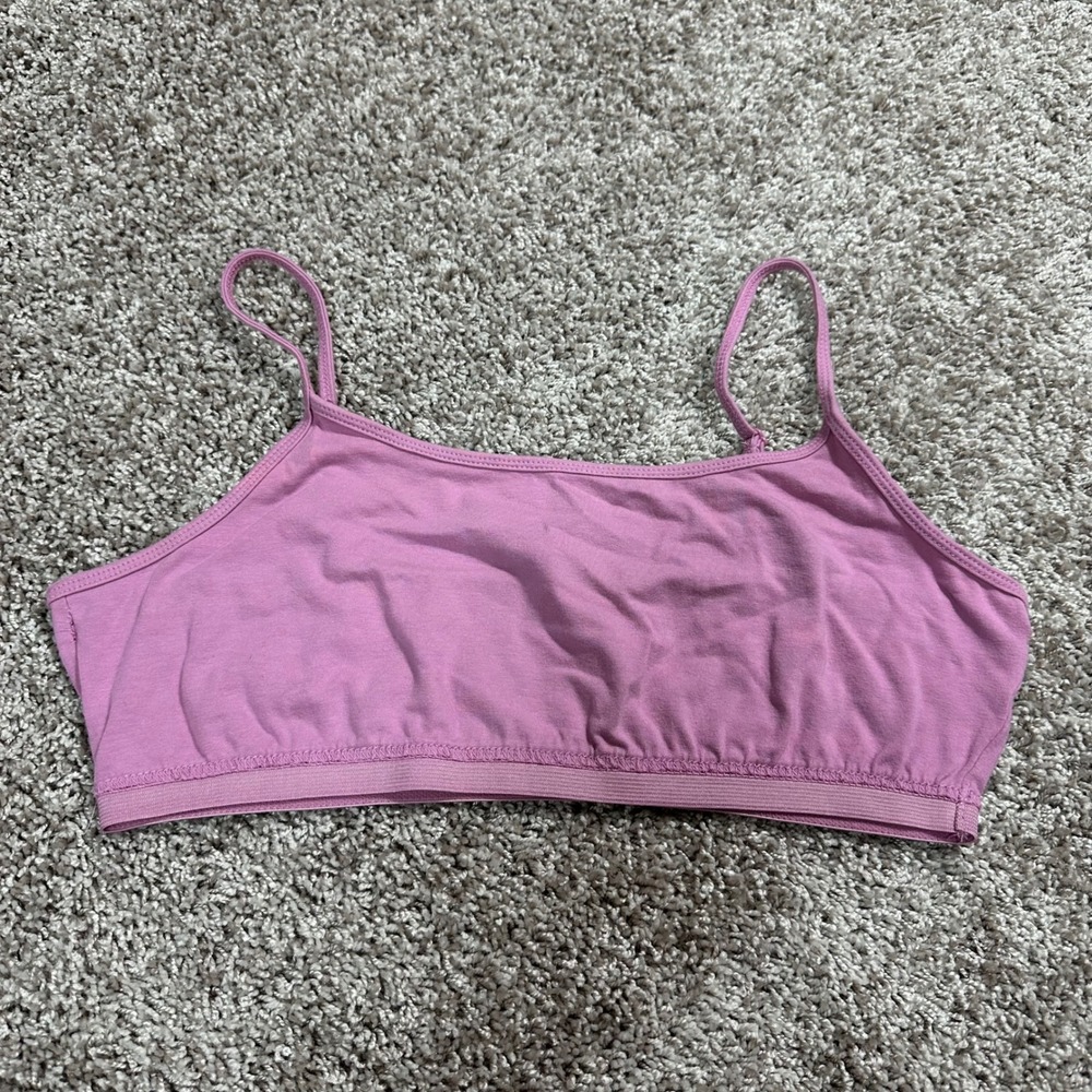 Faded Glory Pink Stretch Bralette Wireless Cami Bra Adjustable Straps Ladies L
